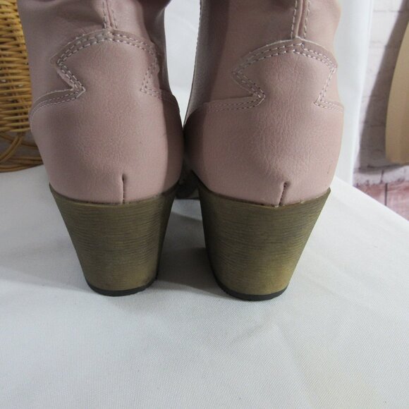 FANCY PINK COWGIRL BOOTS SIZE 8 USED ONCE, VERY CLEAN CHARLES ALBERT - Picture 6 of 11